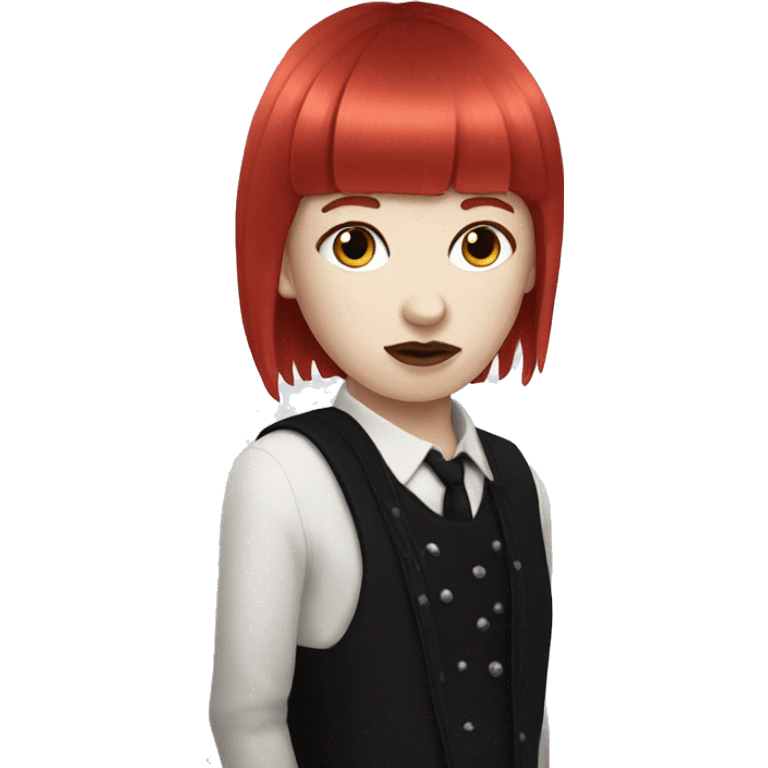 red-haired pale goth with bangs emoji