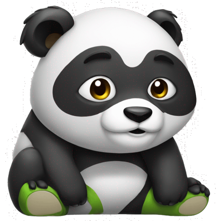 hard working panda emoji