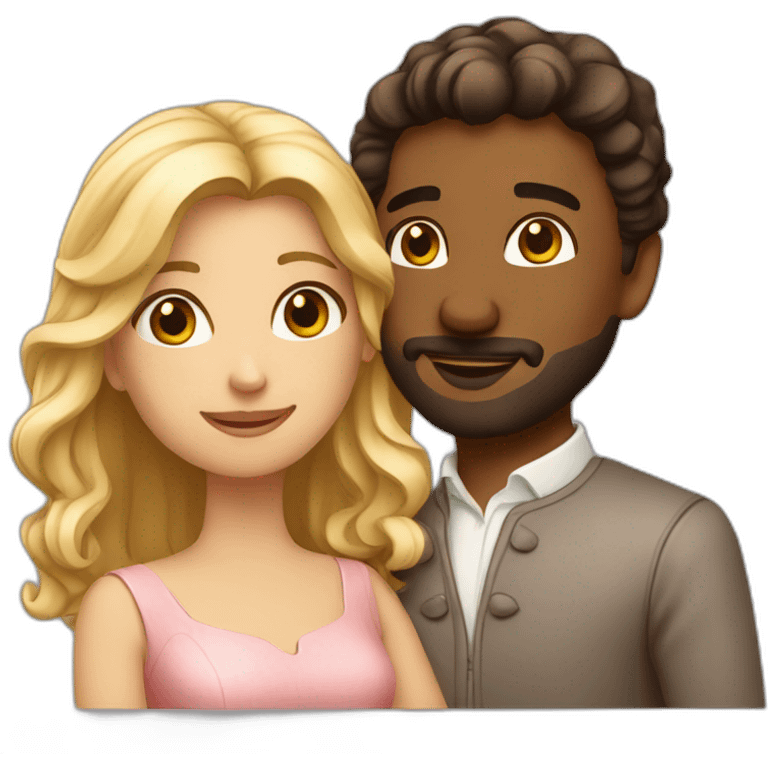 Couple romantique français emoji