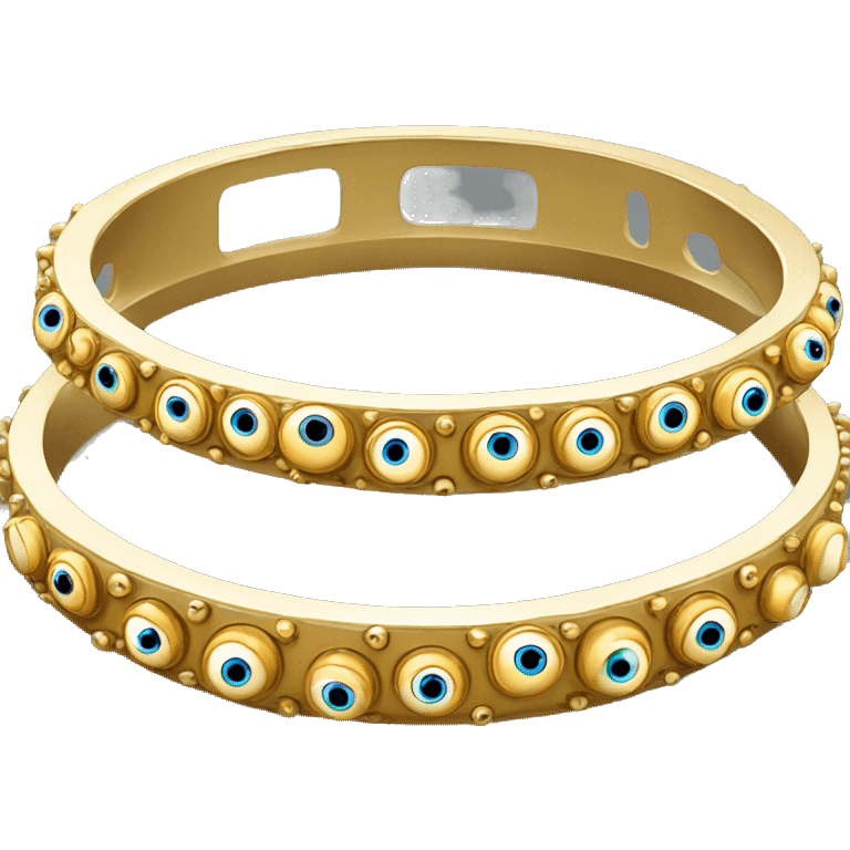 very thin gold bangle ring studded with eyeballs emoji