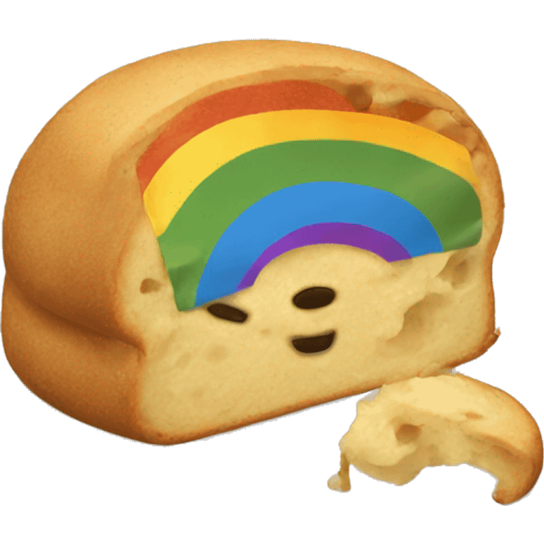 Rainbow with potluck emoji