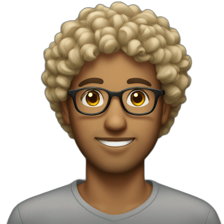 arabian guy with curly hair and glasses  emoji