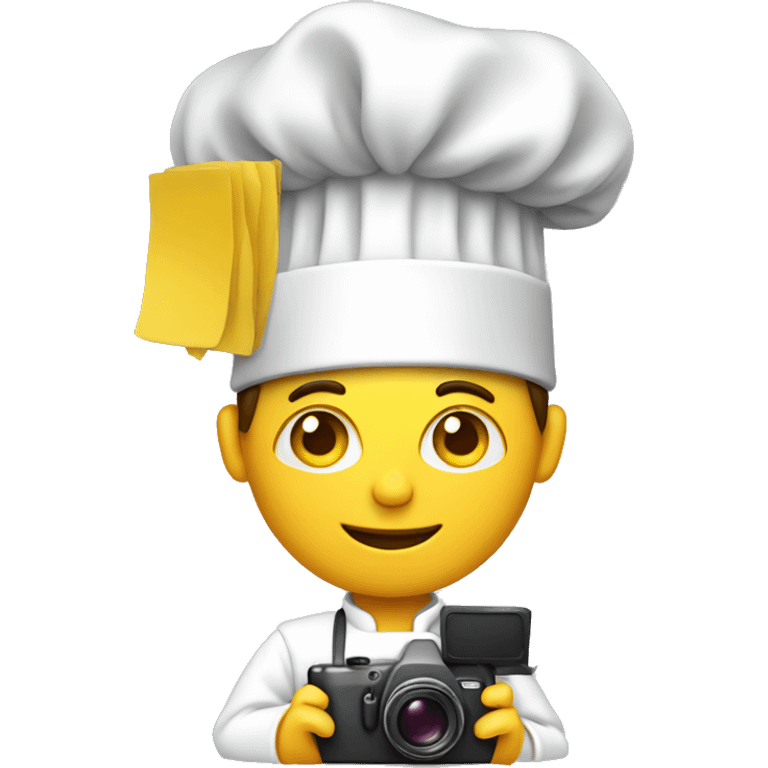 Chef, yellow skin, camera in hand  emoji