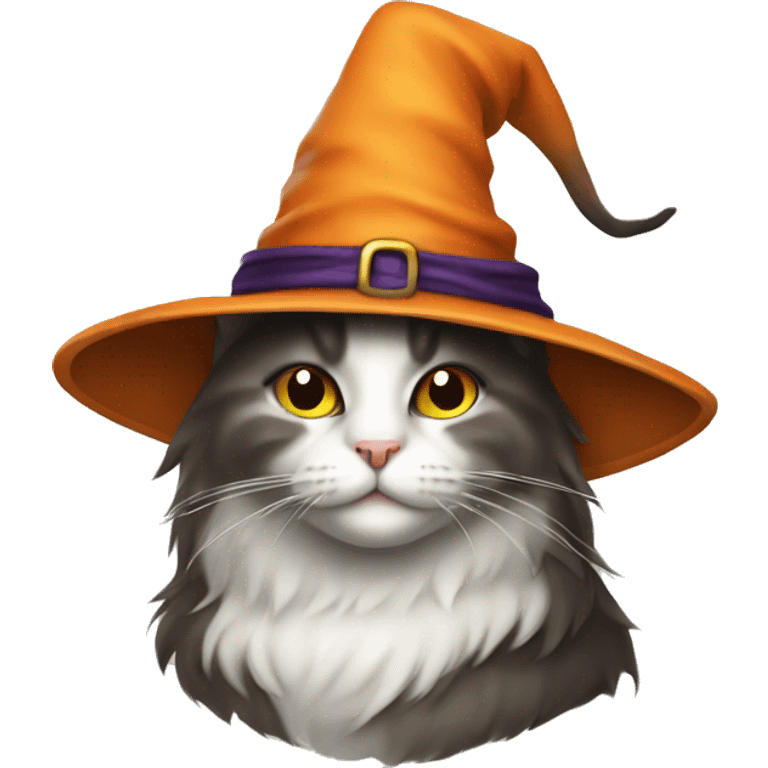 A cat with a witch hat  emoji