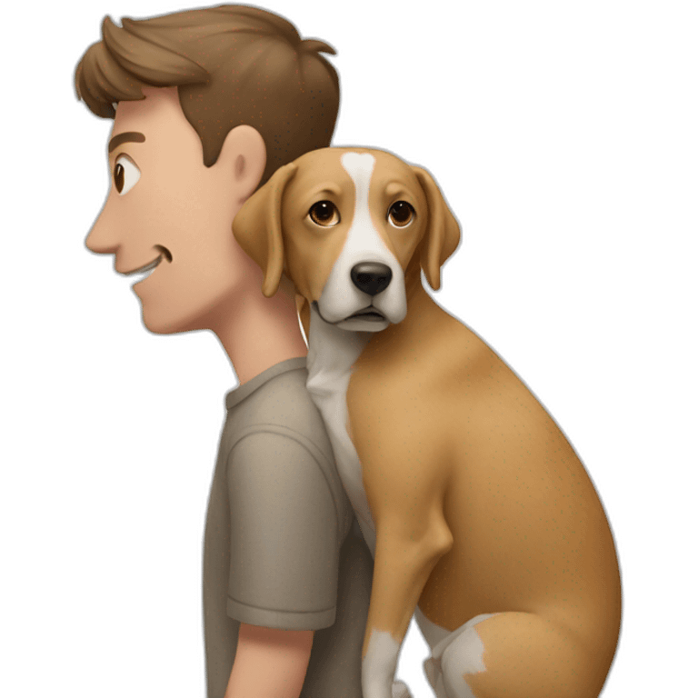 dog on a man emoji