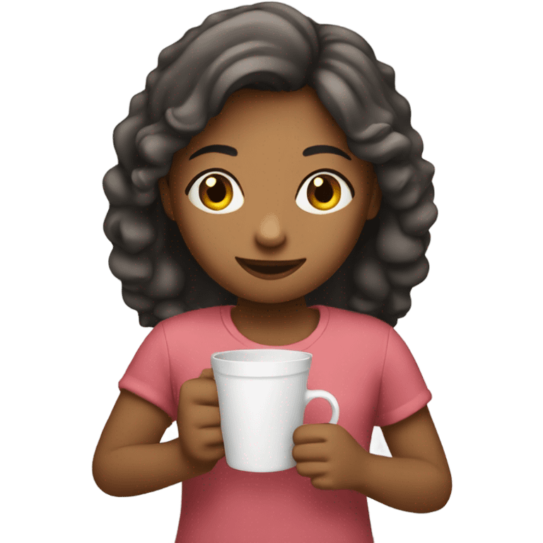 A girl with a cup in her hand emoji