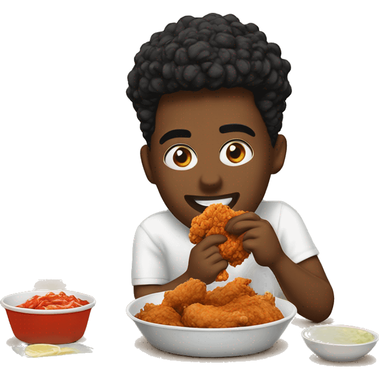 Islander eating fried chicken ￼ emoji