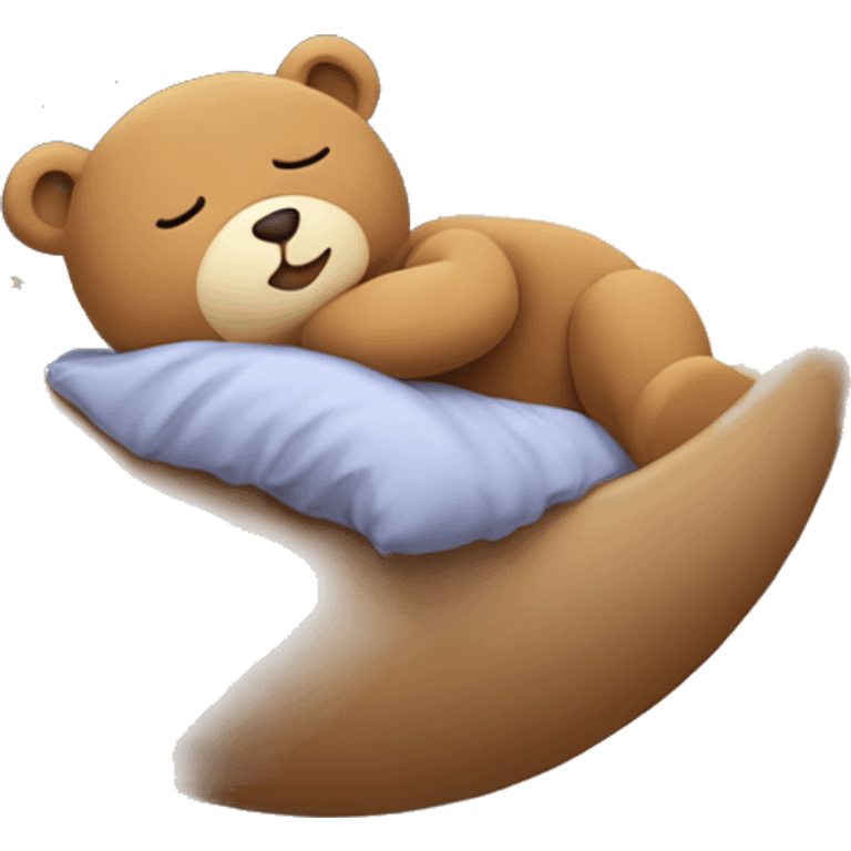 Teddy bear sleeping on the moon emoji