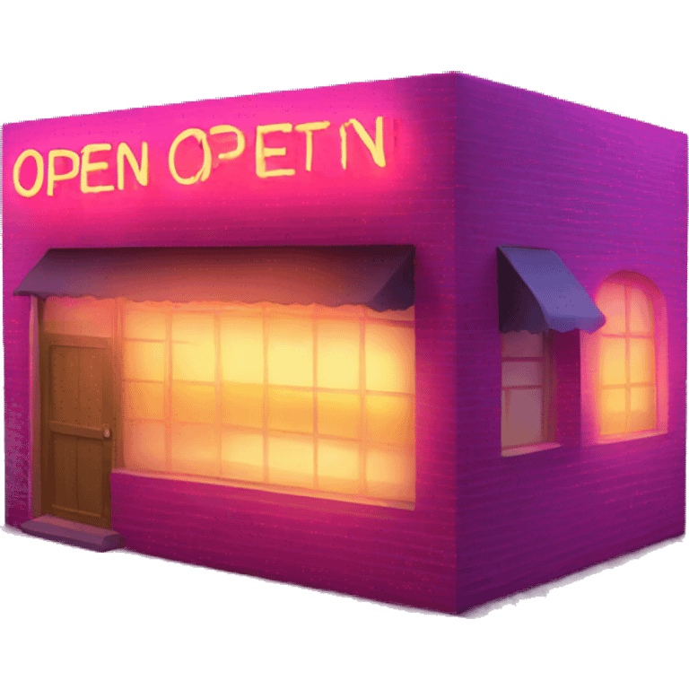 Open neon emoji