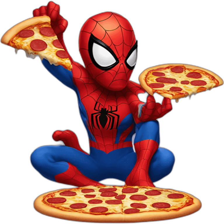 spiderman eating pizza emoji