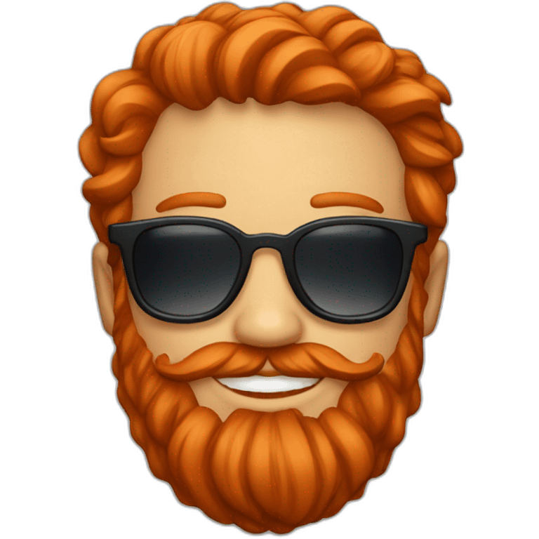 smiling red head beard men with sun glasses emoji