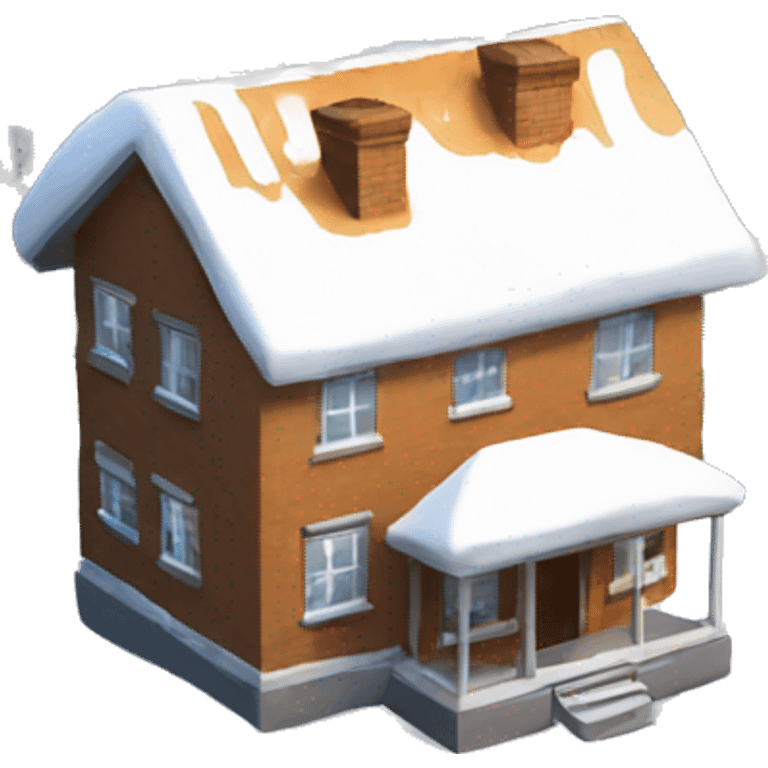 House with snow on roof emoji