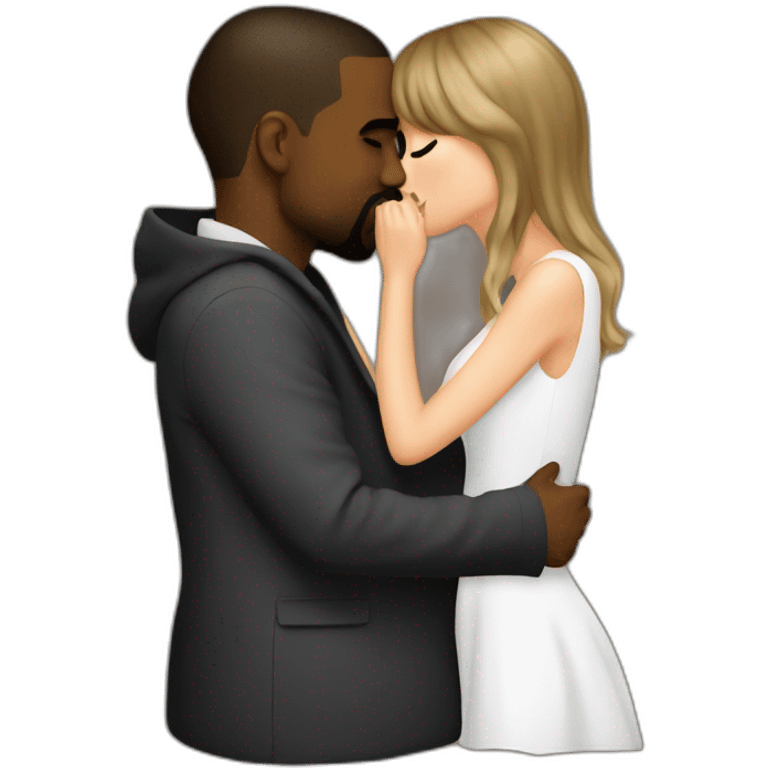 kanye and taylor swift kissing emoji