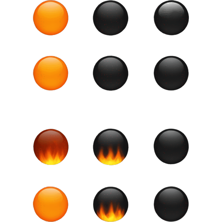 Half black and half orange burn emoji