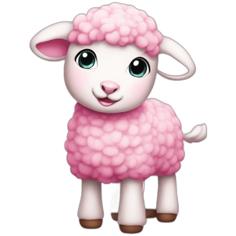 cute pink lamb emoji