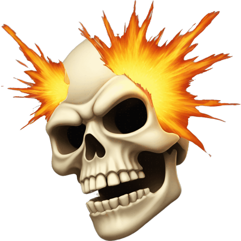 Skull emoji combined with explosion emoji emoji