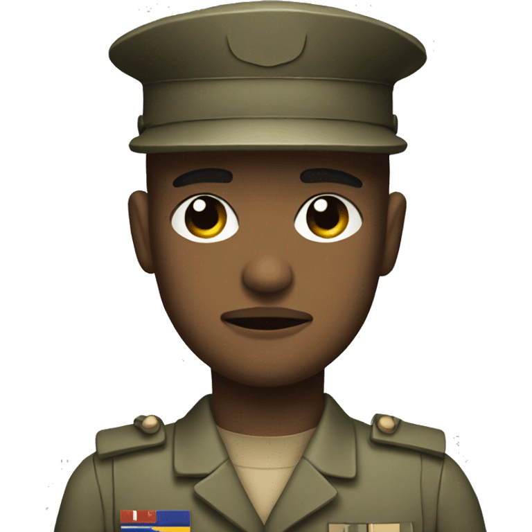 sad soldier with pixelised uniform emoji