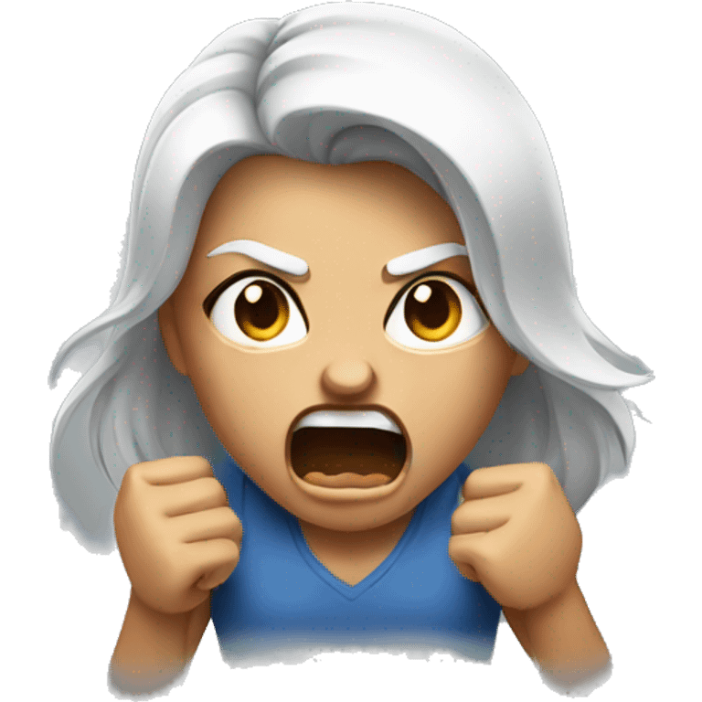 Girl angry yelling emoji