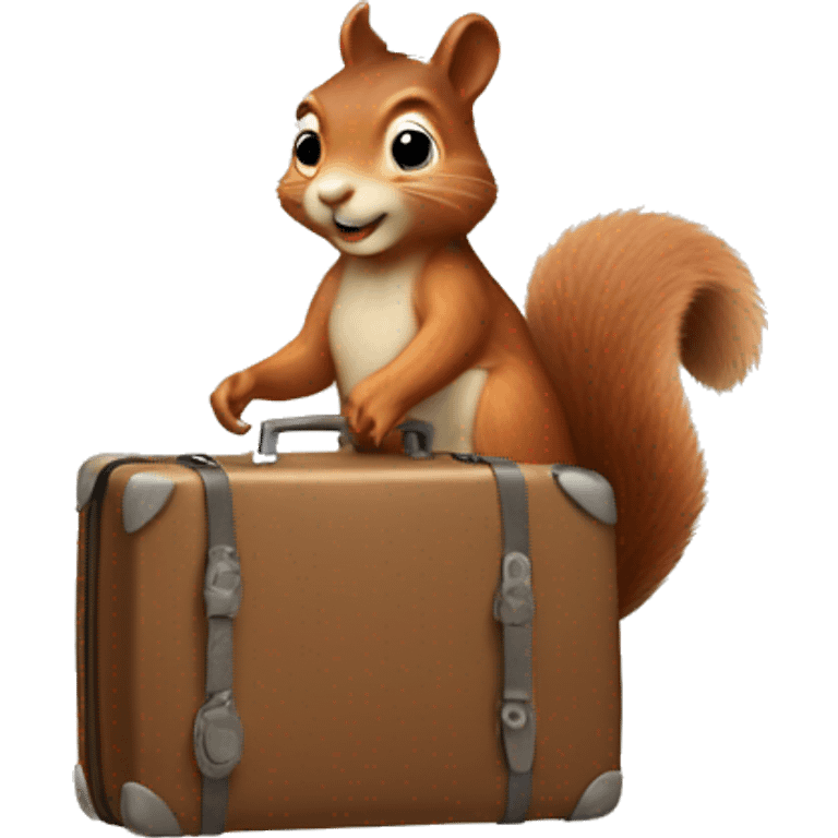 Squirrel with suitcase emoji