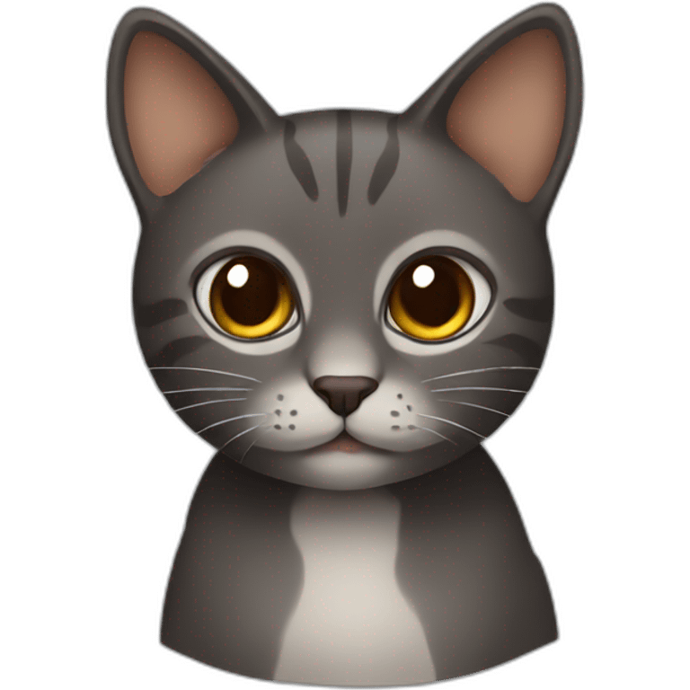 dark grey and brown cat emoji