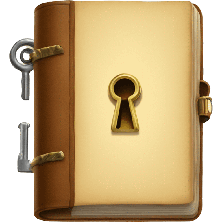 vintage diary with lock and key emoji