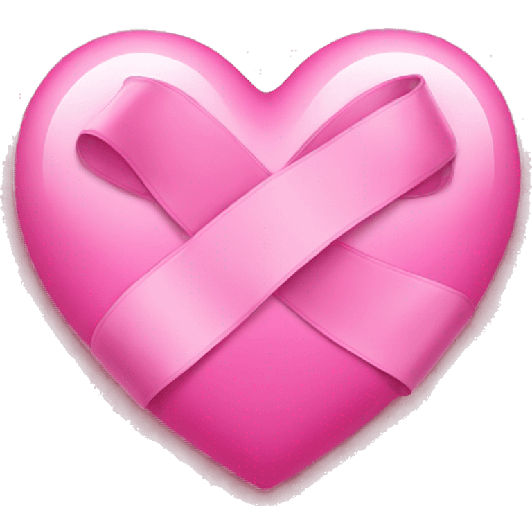 A pink heart with a pink ribbon on it  emoji