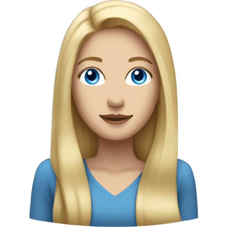 tall woman with long blonde hair,  blue eyes, and masculine face  emoji