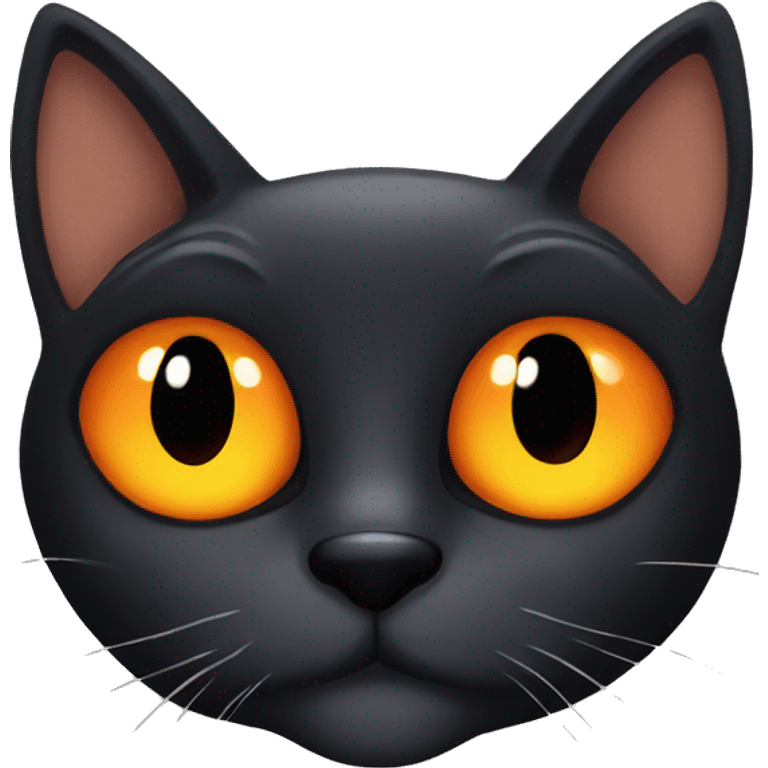 Black cat with orange eyes  emoji