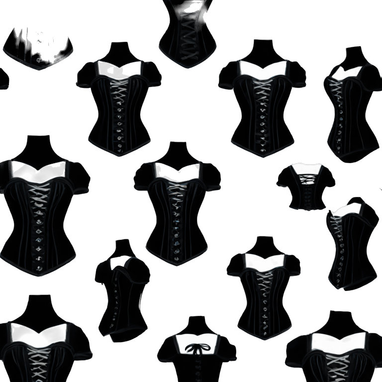 gothic black long sleeve corset emoji