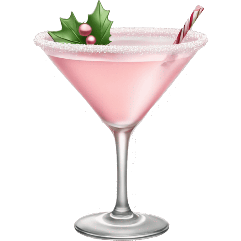 pastel pink christmas martini emoji