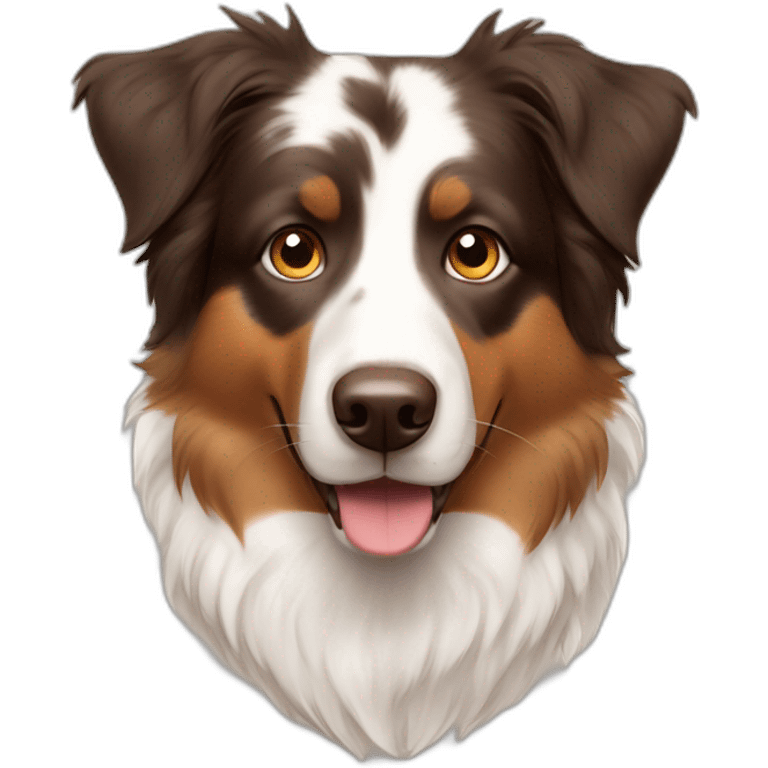 australian shepherd with solid only brown and white fur emoji