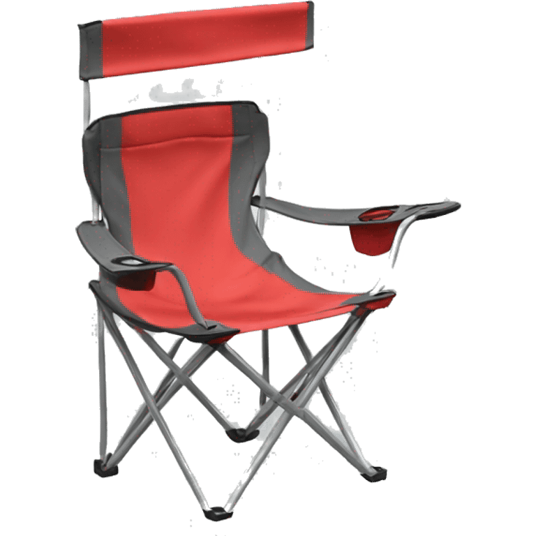 Realistic red camping folding chair isolated.  emoji