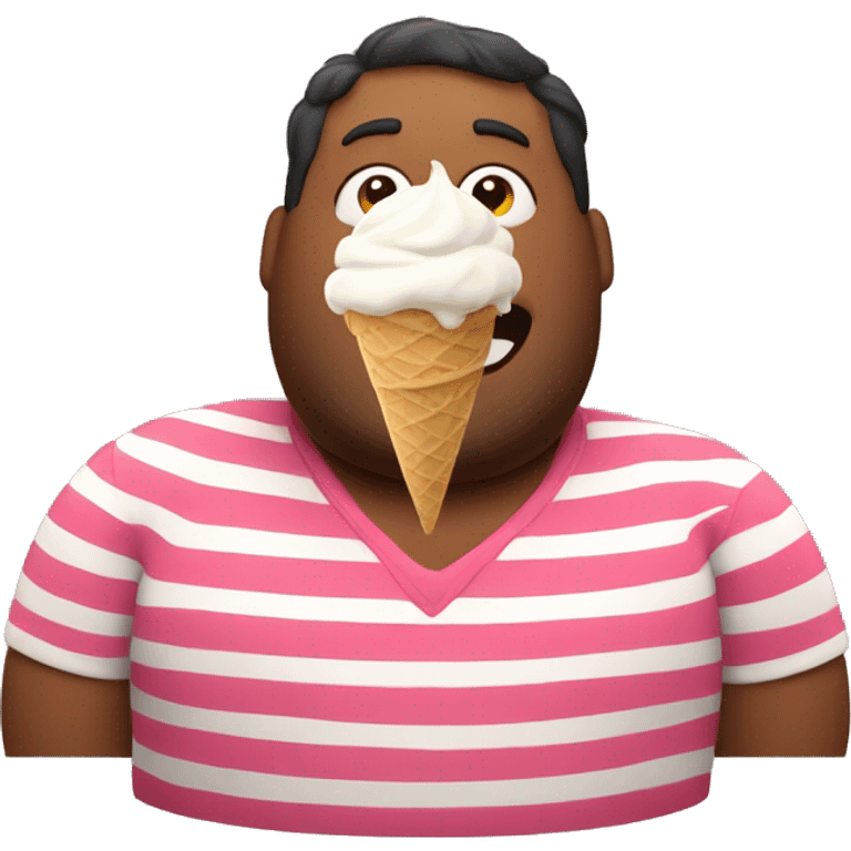 Fat guy eating ice cream emoji