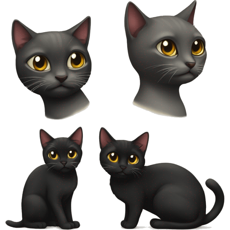 Siam Katze und schwarze Katze emoji