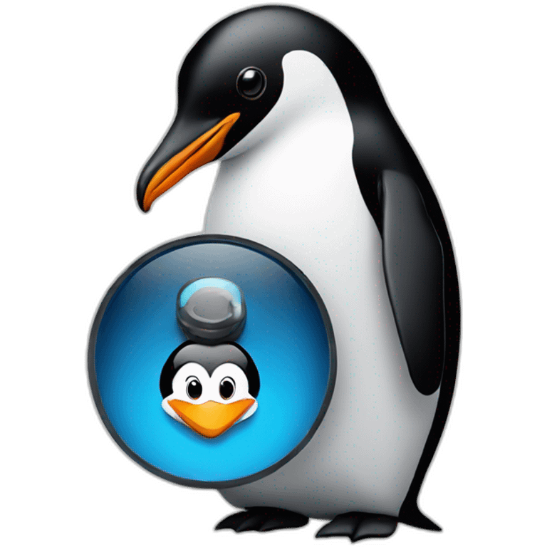 penguin with dell logo emoji