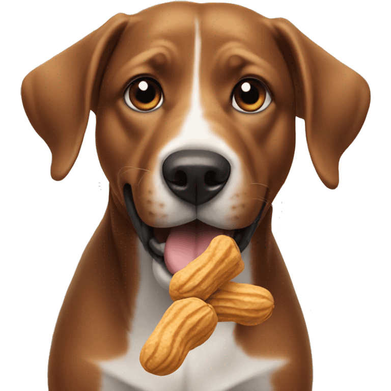 Dog eating peanuts emoji