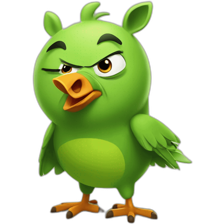 The green pig from Angry Birds rules the birds emoji