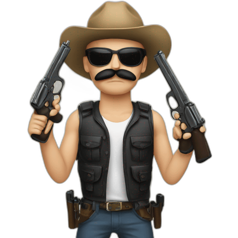 Mustache with guns emoji