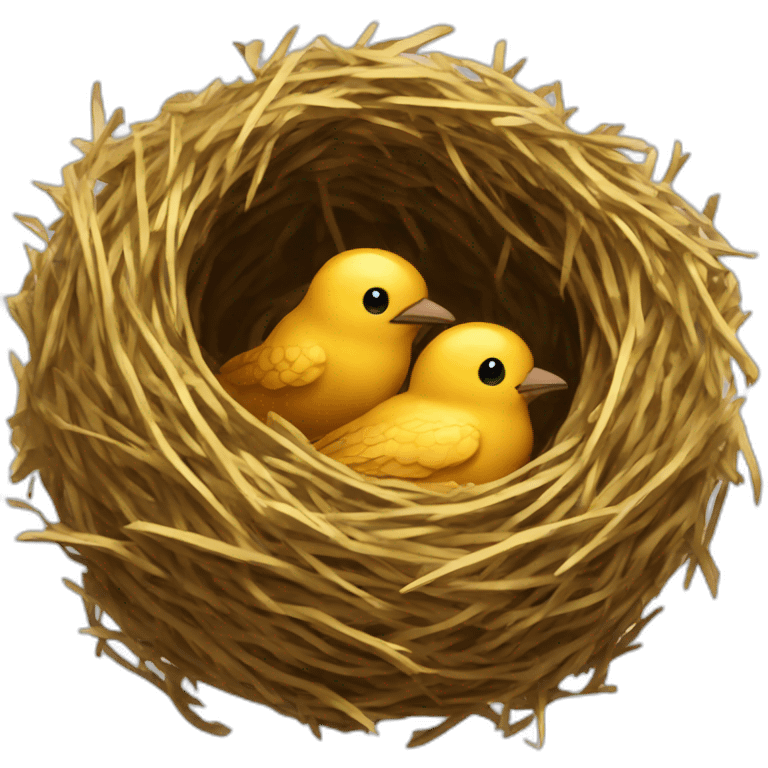 Golden birds nest emoji