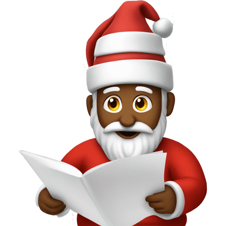 santa clause checking off his list emoji