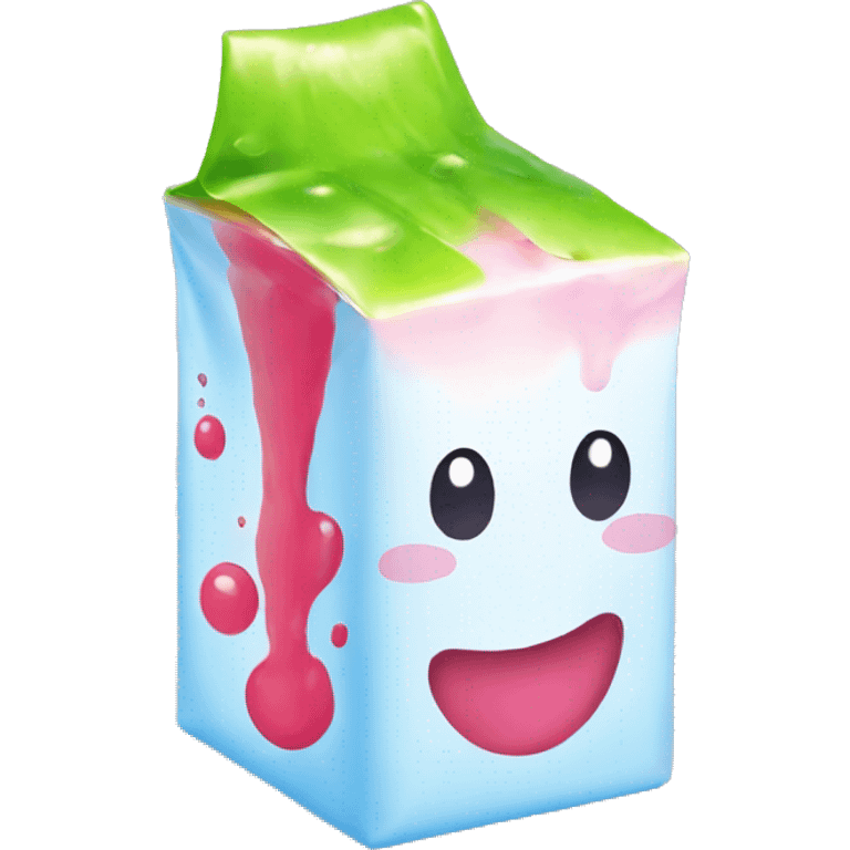 cute japanese Juice box with slime  emoji