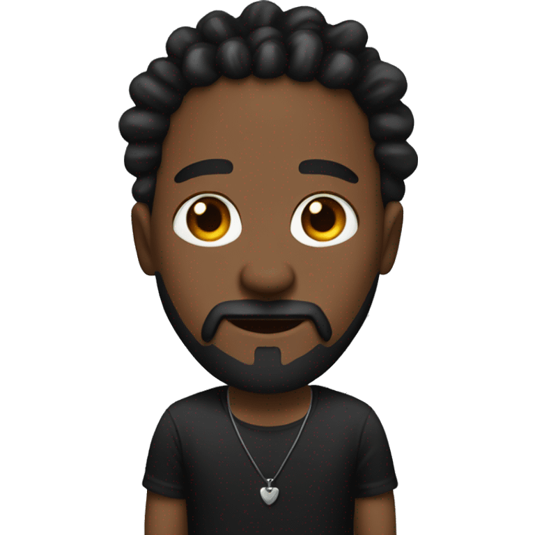 black man with black and red thick dreadlocks and a goatee and a mustache and a plain black shirt and a necklace  emoji