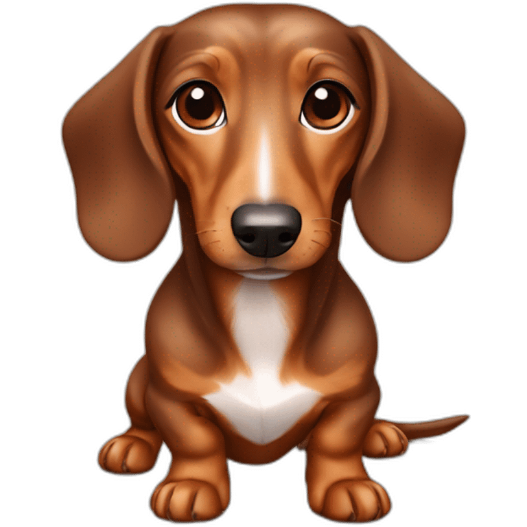 Cute Lady brown Dachshund emoji