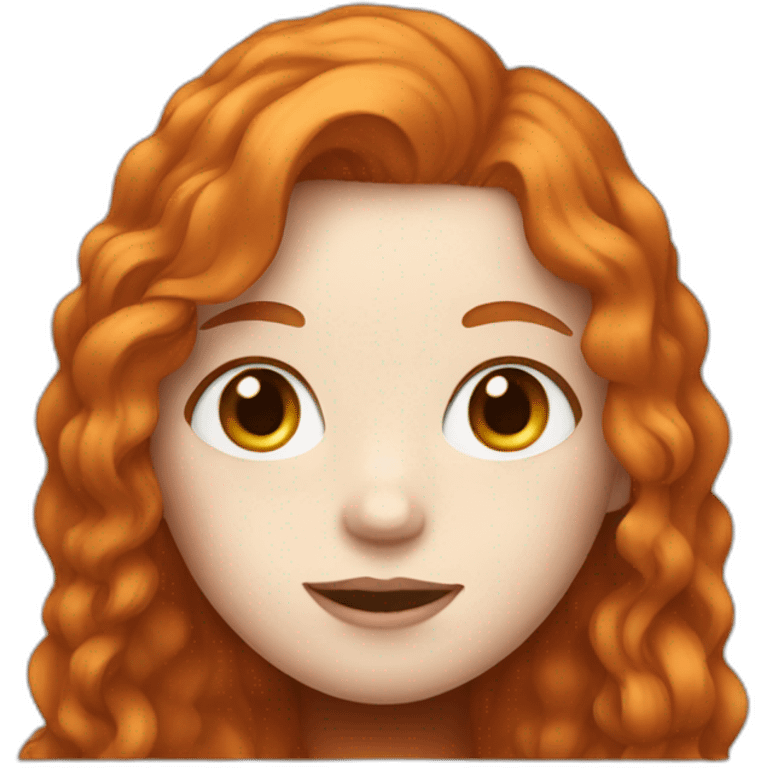 girl with long ginger hair and a pale white face and freckles emoji