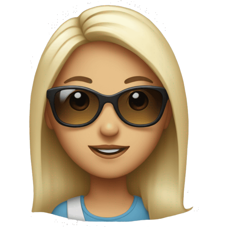 girl with charisma, aura, sunglasses, popular emoji