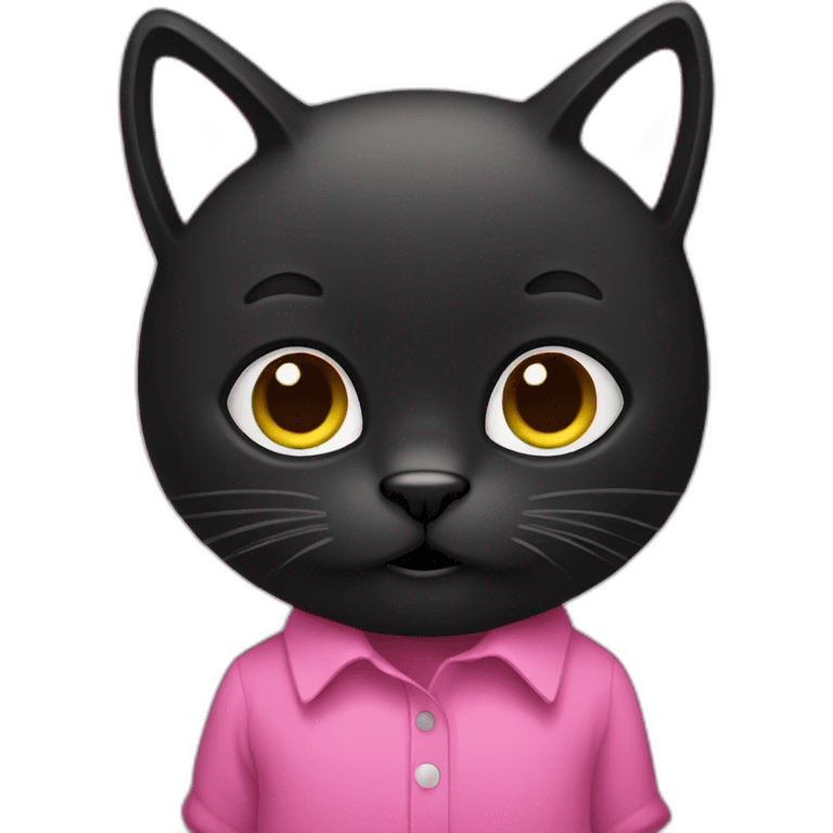 black-cat-with-pink-shirt-poping emoji