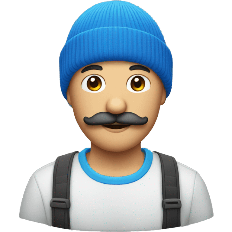 blue beanie man with moustache emoji