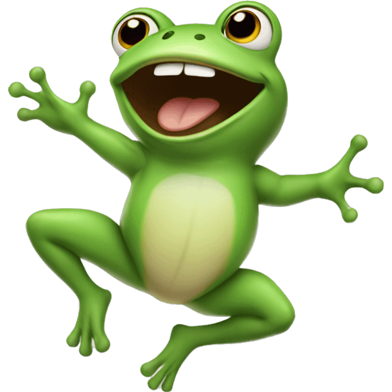 Little frog jumping for joy emoji