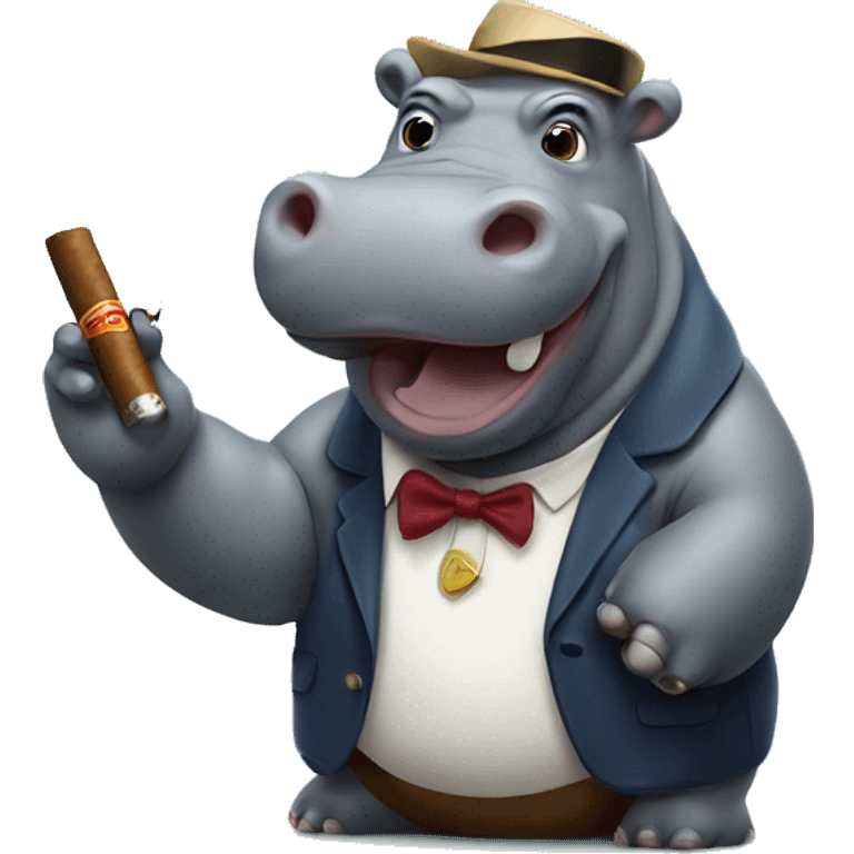 Hippo smoking a cigar emoji