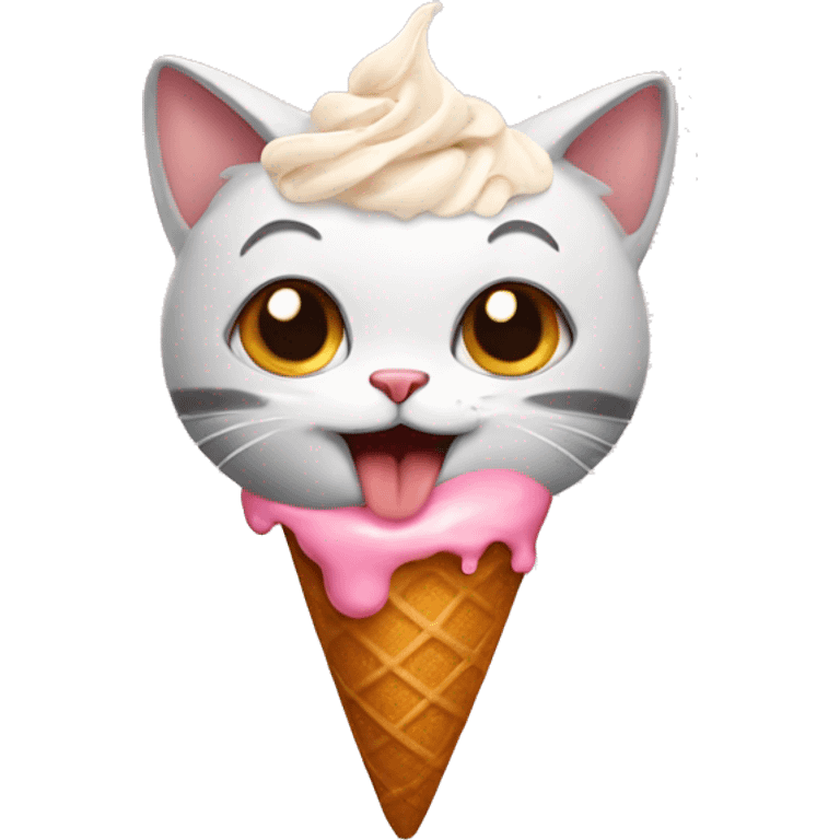 Cat with ice cream emoji